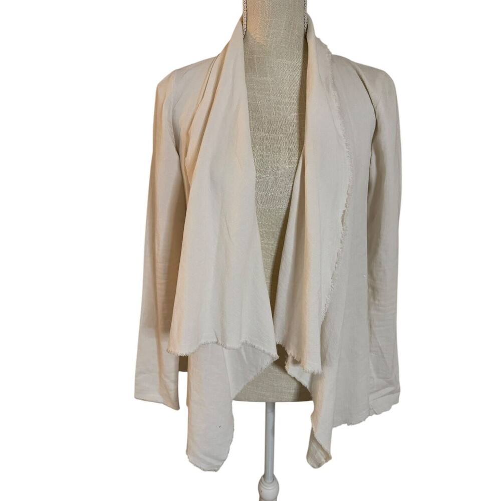 Michael Stars Women's‎ Woven Open Cardigan Off White Size XS